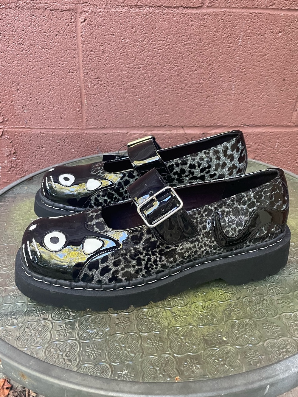 NWT T.U.K Kitty Leopard Print Platform Mary Jane Shoes Size 10 - Picture 5 of 15